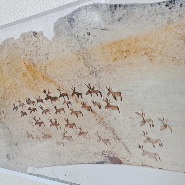 北欧 アート スウェーデン アーティスト 原画 ハイジランゲ 水彩画 ヘラジカ Heidi Lange  Sweden 【送料 額送A】