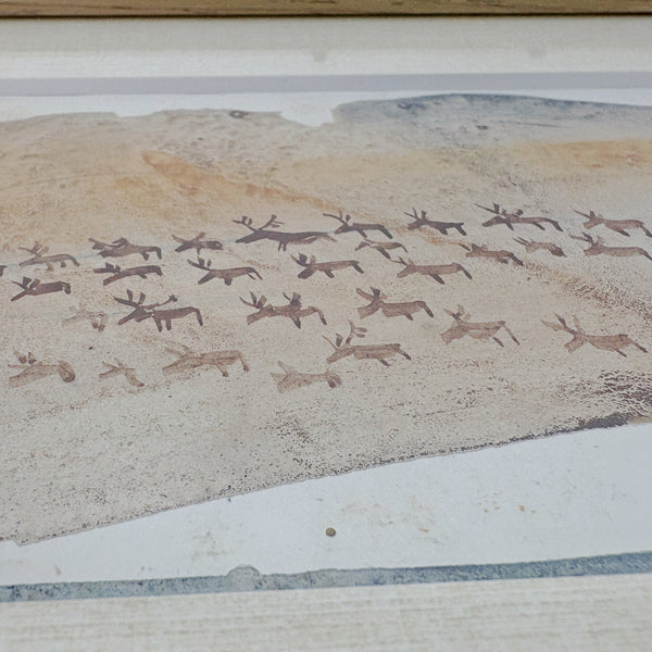 北欧 アート スウェーデン アーティスト 原画 ハイジランゲ 水彩画 ヘラジカ Heidi Lange  Sweden 【送料 額送A】