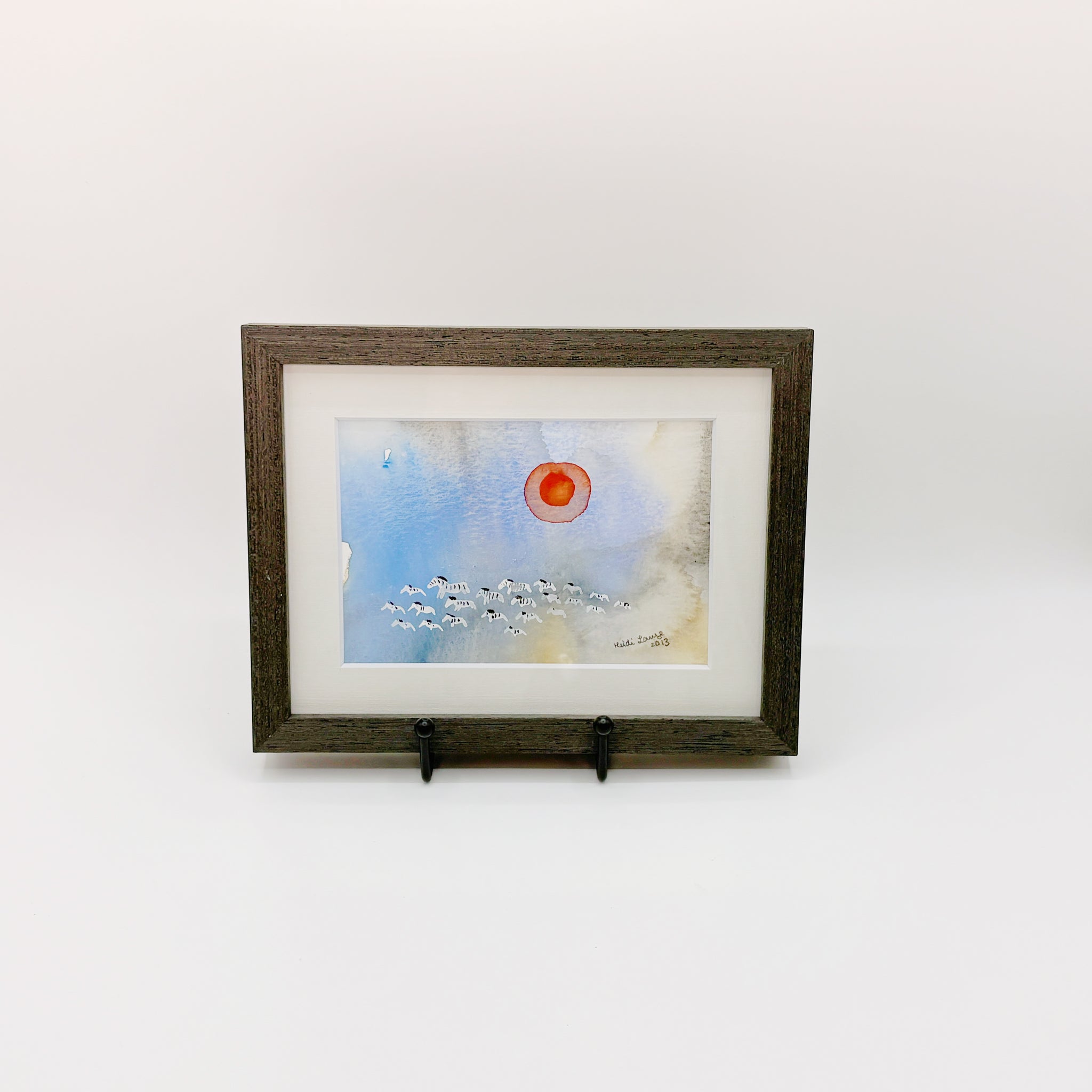北欧 アート スウェーデン アーティスト 原画 ハイジランゲ 水彩画 ヘラジカ Heidi Lange  Sweden 【送料 額送A】