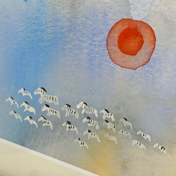 北欧 アート スウェーデン アーティスト 原画 ハイジランゲ 水彩画 ヘラジカ Heidi Lange  Sweden 【送料 額送A】