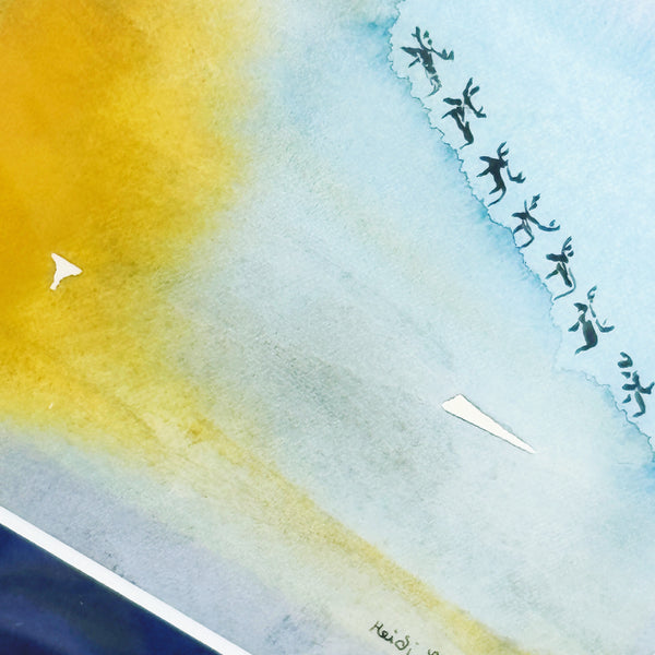 北欧 アート スウェーデン アーティスト 原画 ハイジランゲ 水彩画 ヘラジカ Heidi Lange  Sweden 【送料 額送A】