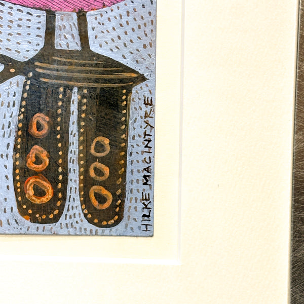 Woman and Butterfly アクリル 原画  Hilke Macintyre スコットランド アート アーティスト 女性と蝶 ヒルケマッキンタイヤ  Scotland 【額送A】