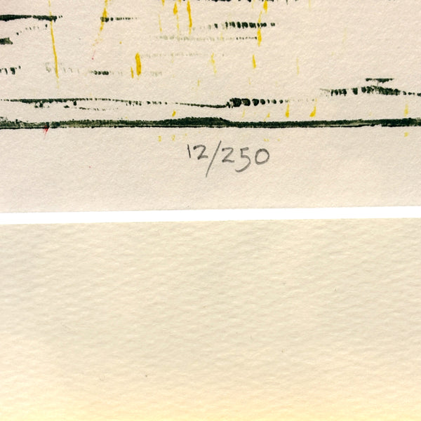スウェーデン アート リトグラフ The trees and the fileds Bengt G. Pettersson Sweden lithograph 壁掛け 絵画 【額送A】