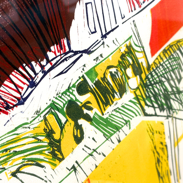 スウェーデン アート リトグラフ The trees and the fileds Bengt G. Pettersson Sweden lithograph 壁掛け 絵画 【額送A】