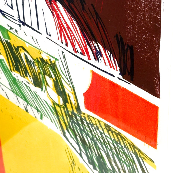 スウェーデン アート リトグラフ The trees and the fileds Bengt G. Pettersson Sweden lithograph 壁掛け 絵画 【額送A】