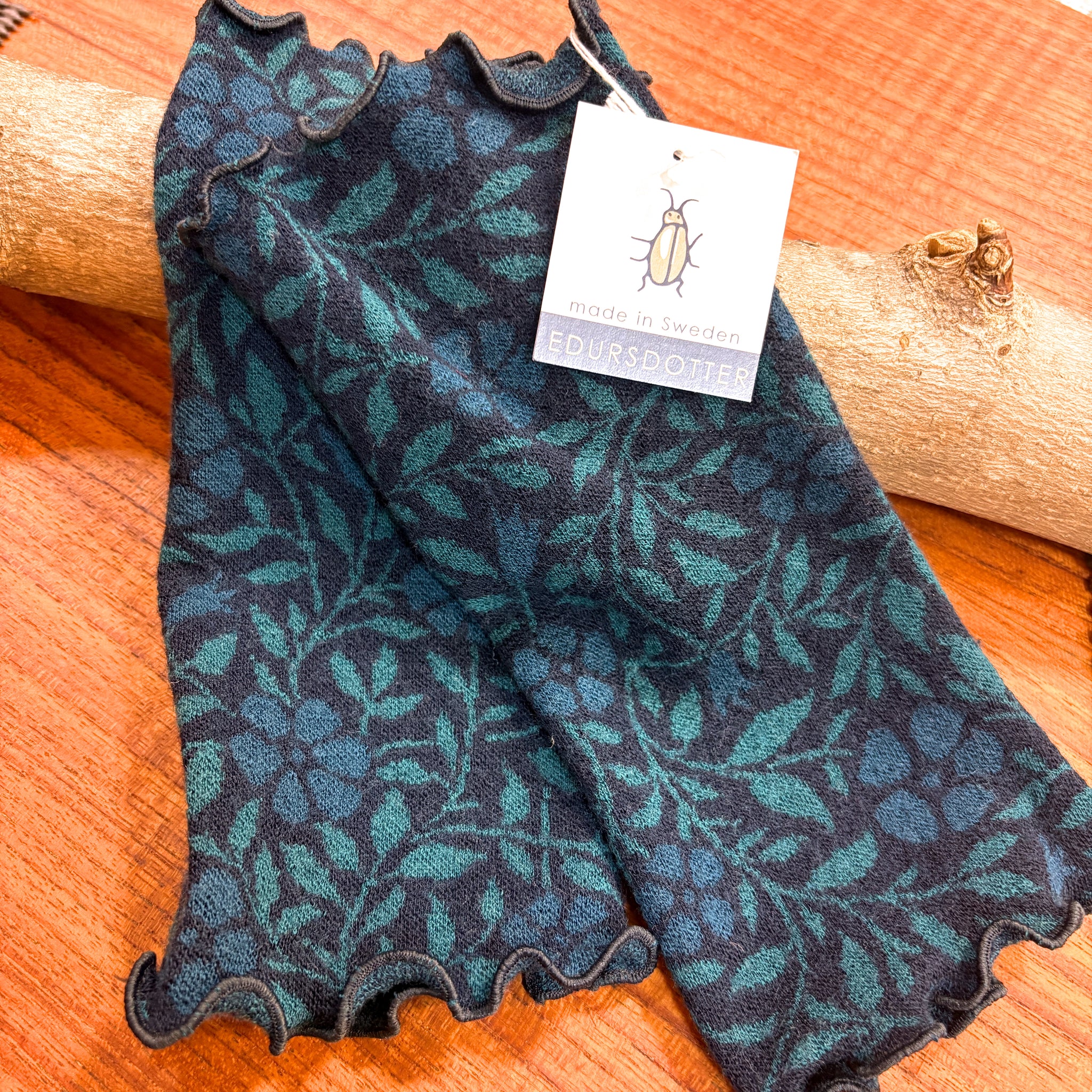 リストウォーマー  ウール ブルー blue スウェーデン エドゥルスドッター Revinca teal Edursdotter wool sweden wrist warmers