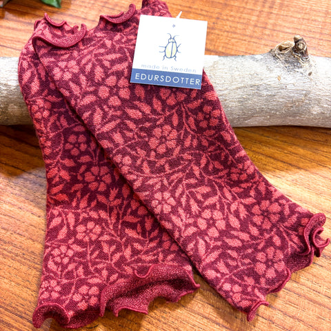 リストウォーマー  ウール 赤 red スウェーデン エドゥルスドッター Vinca red Edursdotter wool sweden wrist warmers