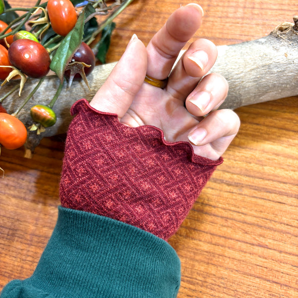 リストウォーマー  ウール 赤 red スウェーデン エドゥルスドッター stae fabric red Edursdotter wool sweden wrist warmers