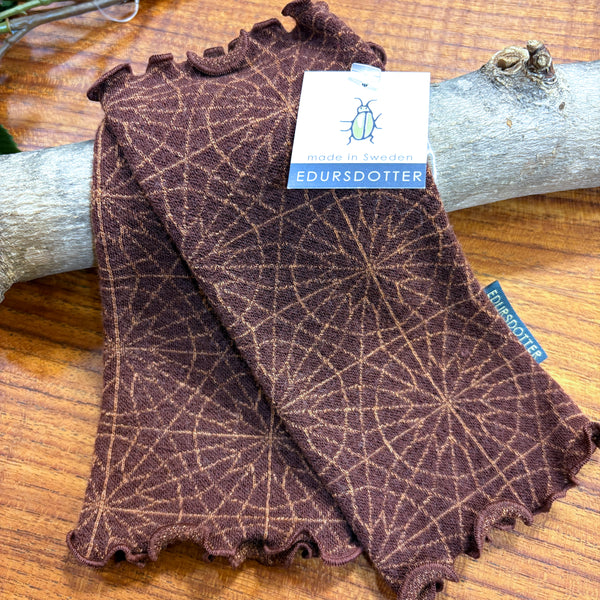 リストウォーマー  ウール ブラウン brown スウェーデン エドゥルスドッター circle choco Edursdotter wool sweden wrist warmers