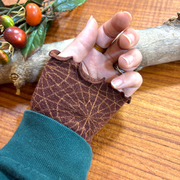 リストウォーマー  ウール ブラウン brown スウェーデン エドゥルスドッター circle choco Edursdotter wool sweden wrist warmers