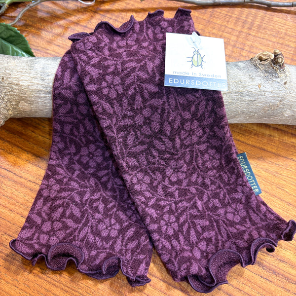 リストウォーマー  ウール パープル purple スウェーデン エドゥルスドッター vinca port Edursdotter wool sweden wrist warmers