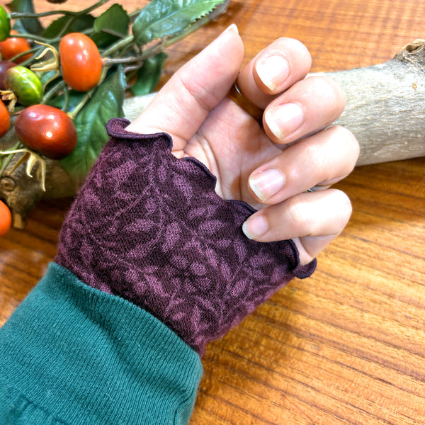 リストウォーマー  ウール パープル purple スウェーデン エドゥルスドッター vinca port Edursdotter wool sweden wrist warmers