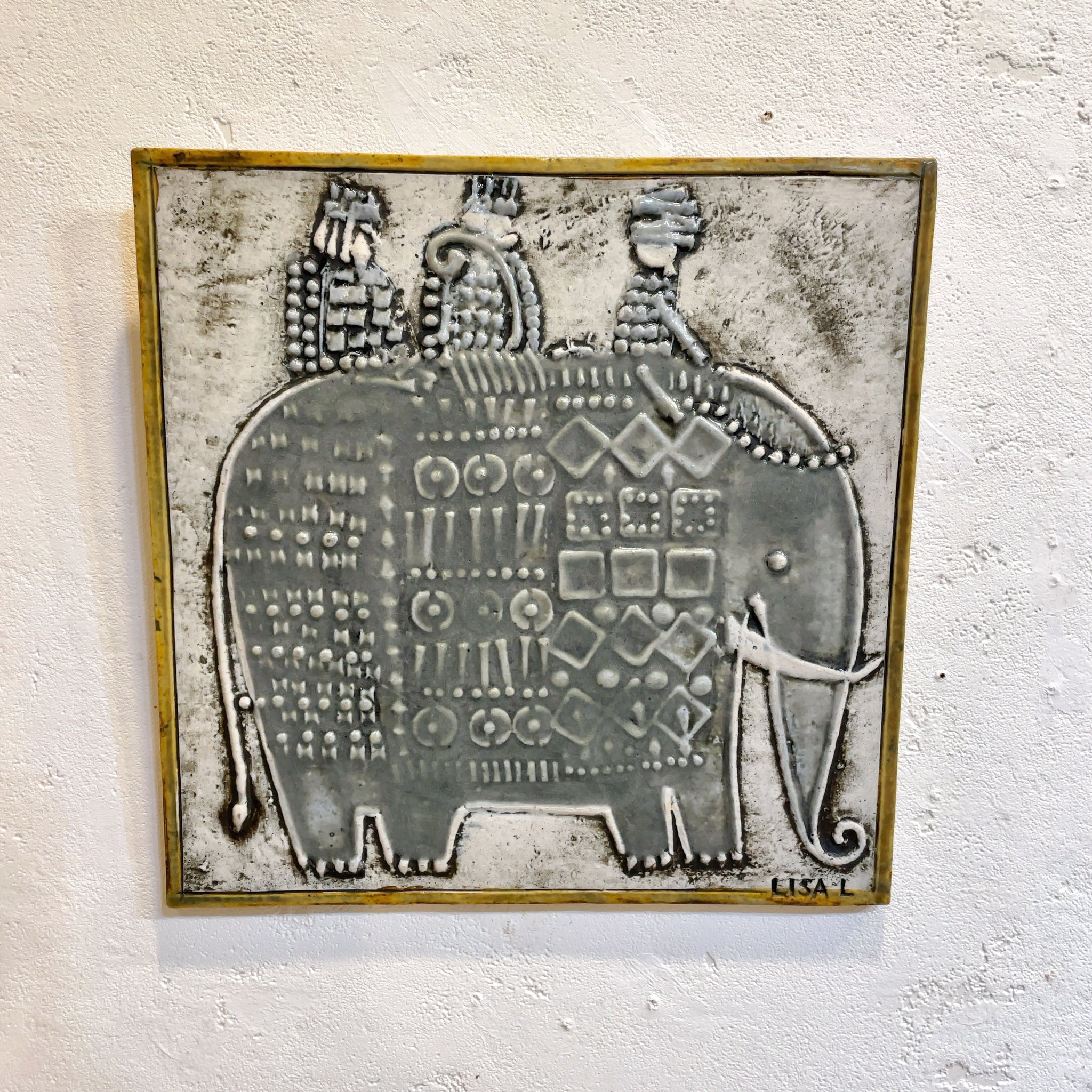 リサ ラーソン ヴィンテージ 陶板 エレファント ゾウ ELEFANT Vintage Lisa Larson gustavsberg Sweden ゾウ ヴィンテージ スウェーデン